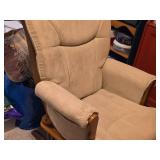 Glider Rocking Armchair | Wood Frame, Fabric Padding
