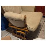 Glider Rocking Armchair | Wood Frame, Fabric Padding