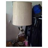 Americana Style Table Lamp with Brass American Eagle Figure 38"