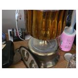 Americana Style Table Lamp with Brass American Eagle Figure 38"