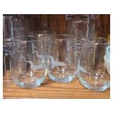 Lot of (1 Cupboard) Glassware - Bowls, Water Glasses, Pitchers, Serving Bowls, Vases, Candleholders