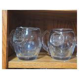 Lot of (1 Cupboard) Glassware - Bowls, Water Glasses, Pitchers, Serving Bowls, Vases, Candleholders