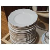 Lot of (1 Cupboard) Plates, Trays, Serving Trays, Lazy Susan, Shakers,