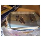 Lot of (1 Cupboard) Plates, Trays, Serving Trays, Lazy Susan, Shakers,