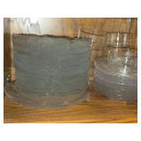 Lot of (1 Cupboard) Clear Glassware - Glasses, Pitchers, Plates, Bowls, Serving Bowls