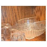 Lot of (1 Cupboard) Clear Glassware - Glasses, Stem Glass, Punch Bowl, Bowls