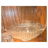 Lot of (1 Cupboard) Clear Glassware - Glasses, Stem Glass, Punch Bowl, Bowls