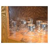 Lot of (2 Cupboards) Wine Glasses, Punch Bowl, Cake Stand Top, Cocktail Glasses