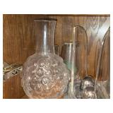 Lot of (1 Cupboard) Glasses, Decanter