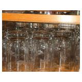 Lot of (1 Cupboard) Glasses, Decanter