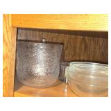 Lot of (1 Cupboard) Glasses, Wine Glasses, Bowls, Assorted Pitchers, Serving Bowls