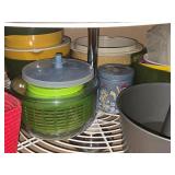 Lot of (1 Cupboard) Serving Bowls, Cake Molds, Measuring Cups, Pitchers, Assorted Containers