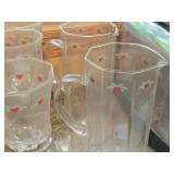 Lot of (5) Porsgrund Hearts & Pines (Norway) - Wine Goblets (x3), Pitchers (x2)