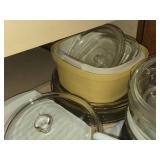 Lot of (1 Cupboard) Glass Bowls, Lids, Small Kitchen Appliances, Food Processor