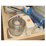 Lot of (1 Cupboard) Glass Bowls, Lids, Small Kitchen Appliances, Food Processor