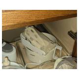 Lot of (1 Cupboard) Glass Bowls, Lids, Small Kitchen Appliances, Food Processor