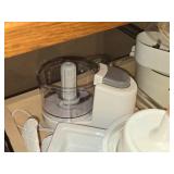 Lot of (1 Cupboard) Glass Bowls, Lids, Small Kitchen Appliances, Food Processor