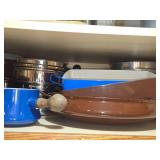 Lot of (1 Cupboard) Pots, Pans, Cups (assorted)
