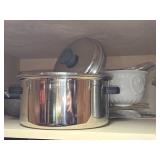 Lot of (1 Cupboard) Pots, Pans, Cups (assorted)