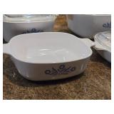 (4) Cornflower Blue Corning Ware Baking Dishes + (3) Lids