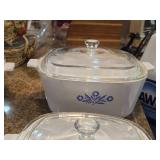 (4) Cornflower Blue Corning Ware Baking Dishes + (3) Lids
