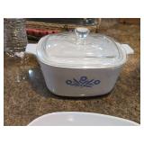(4) Cornflower Blue Corning Ware Baking Dishes + (3) Lids