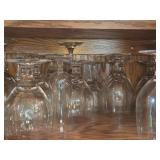 Lot of (2 Shelves) Wine Glasses and Brandy Glasses