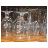 Lot of (1 Shelf) Wine Glasses, Brandy Glasses, Pilsner Glasses