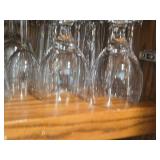 Lot of (1 Shelf) Wine Glasses, Brandy Glasses, Pilsner Glasses