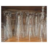 Lot of (1 Shelf) Pilsner Glasses, Stem Glasses, Clear Glass Cloche