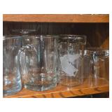 Lot of (1 Shelf) Beer Mugs, Brandy Snifters, Tumblers