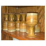 Lot of (1 Shelf) (13) Wine Goblets + Pitcher - Signed Jawel