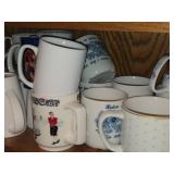Lot of (1 Shelf) Coffee Mugs / Cups (assorted)
