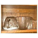 Lot of (1 Counter + 1 Cupboard) Plates, Measuring Cups, Pitchers, Cups, Storage Containers