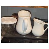 Lot of (1 Counter + 1 Cupboard) Plates, Measuring Cups, Pitchers, Cups, Storage Containers