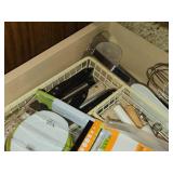 Lot of (2 Drawers) Cooking Utensils, Ladle, Wisk, Knifes, Spatulas