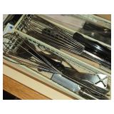 Lot of (2 Drawers) Cooking Utensils, Ladle, Wisk, Knifes, Spatulas