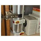 Lot of (1 Cupboard) Cookware - Baking Sheets, Rolling Pin, Artichoke Cooker, Olive Oil Sprayer, Krups Pressa C, Napkins, Libby Charisma Brandy Snifters, Pans (assorted)