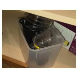 Lot of (1 Cupboard) Cookware - Baking Sheets, Rolling Pin, Artichoke Cooker, Olive Oil Sprayer, Krups Pressa C, Napkins, Libby Charisma Brandy Snifters, Pans (assorted)