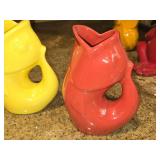 Lot of (3) GurlgePot Fish Gurgle Pitchers
