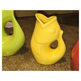 Lot of (3) GurlgePot Fish Gurgle Pitchers