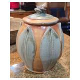 Ceramic Lidded Jar (signed on bottom)