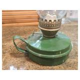 Vintage Kerosene Lamp - Green Enameled Metal