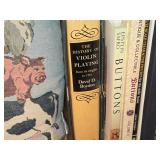 Lot of (1 Bookcase) Books - Shakespeare, Music, Buttons, Dolls, Travel