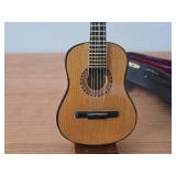 Wood Acoustic Guitar Miniature Replica 8" with Stand and Case