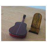 Wood Acoustic Guitar Miniature Replica 8" with Stand and Case