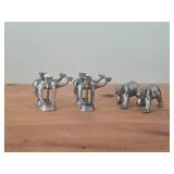 Lot of (6) Pewter Collectibles - Candleholder (x4) and Polar Bear Shakers (x2)