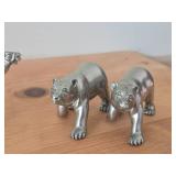 Lot of (6) Pewter Collectibles - Candleholder (x4) and Polar Bear Shakers (x2)