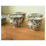 Royal Vienna RB Austria Porcelain - Covered Tureen, Lidded Tureen, (4) Tea Cups and (4) Saucers