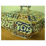 Royal Vienna RB Austria Porcelain - Covered Tureen, Lidded Tureen, (4) Tea Cups and (4) Saucers